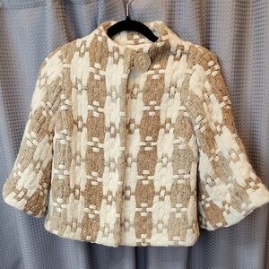 Anthropologie Beth Bowley Crop Wool Jacket Size 2